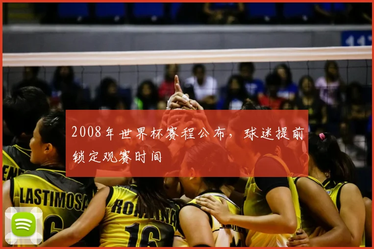 2008年世界杯赛程公布,球迷提前锁定观赛时间